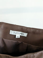 TUSSAH Brown Faux Leather Mini Skirt - AU 10