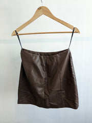 TUSSAH Brown Faux Leather Mini Skirt - AU 10