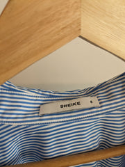 Sheike Blue And White Striped Crop Shirt - AU 8