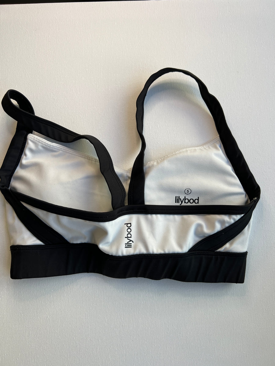 lilybod White And Black Sports Bra - S