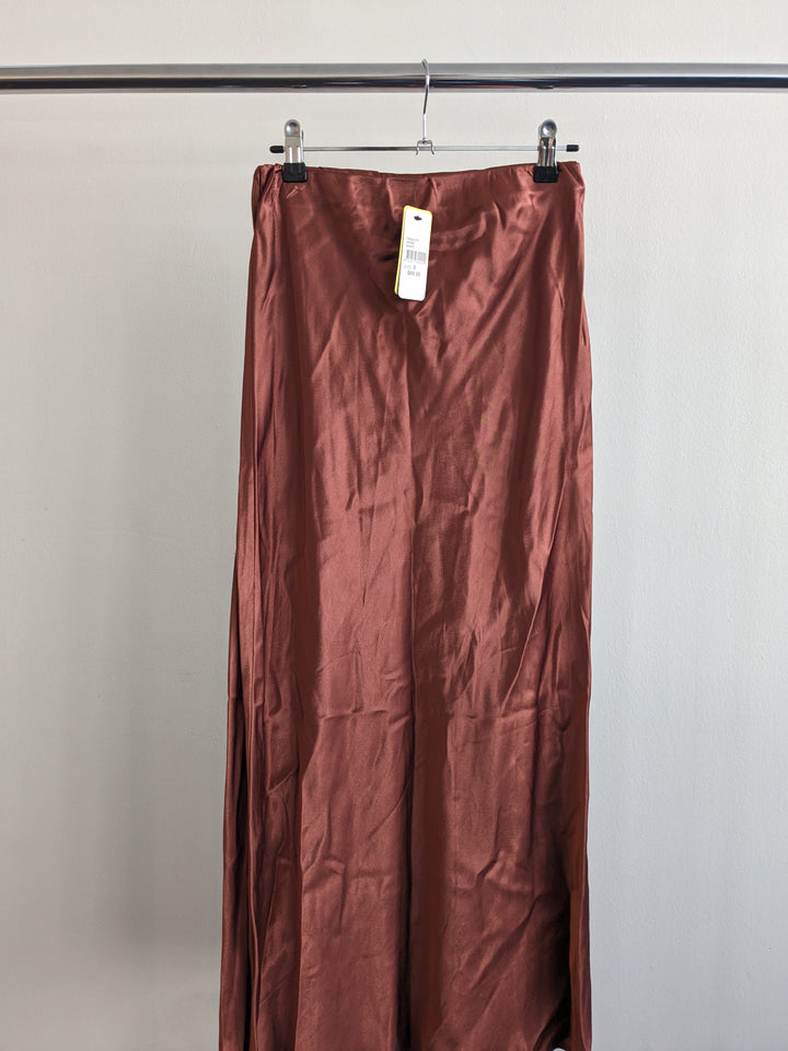 Sportsgirl Brown Midaxi Satin Skirt - AU 8