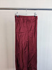 Sportsgirl Burgundy Midaxi Satin Skirt - AU 8