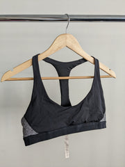 Lululemon Black And Grey Sided Crop Sports Bra - AU 8