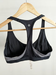 Lululemon Black And Grey Sided Crop Sports Bra - AU 8