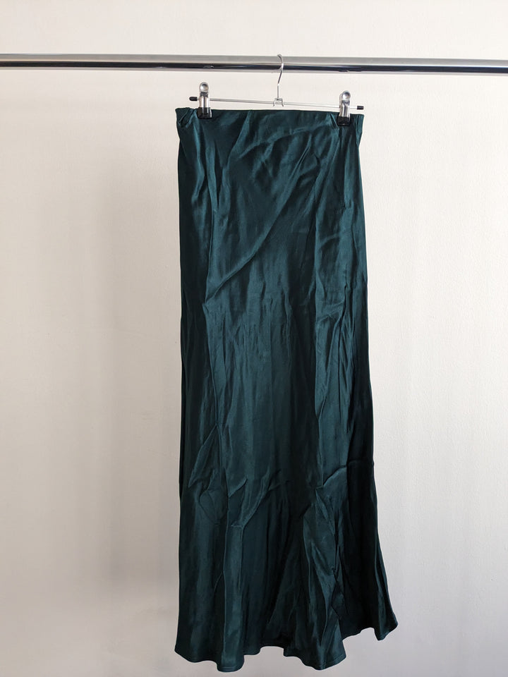 Sportsgirl Green Midaxi Satin Skirt - AU 8