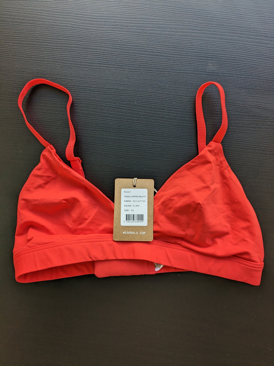 NALA Flame Orange Bio Butter Triangle Wirefree Bralette - XS