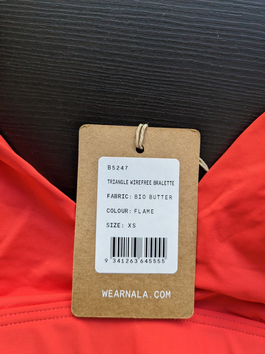 NALA Flame Orange Bio Butter Triangle Wirefree Bralette - XS