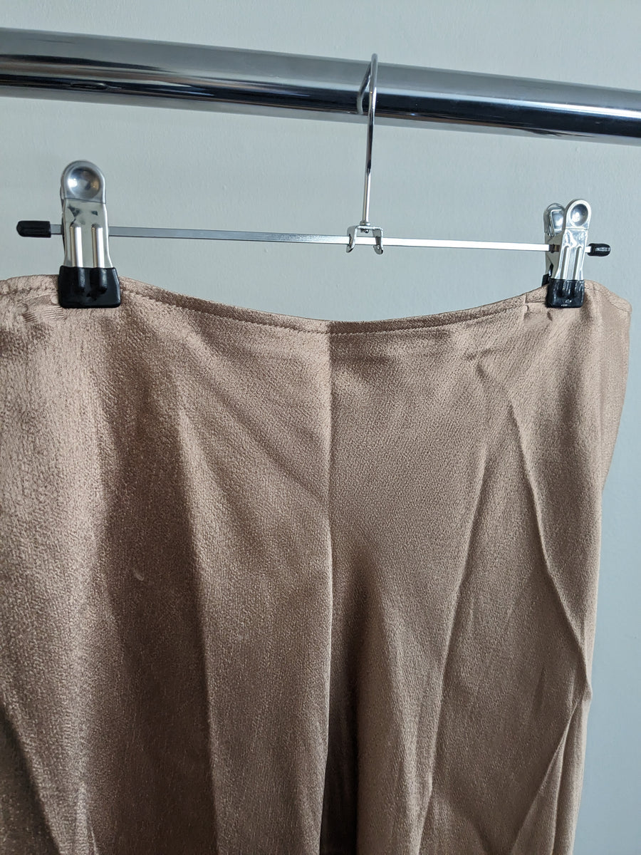 Zara Beige Satin Skirt - L