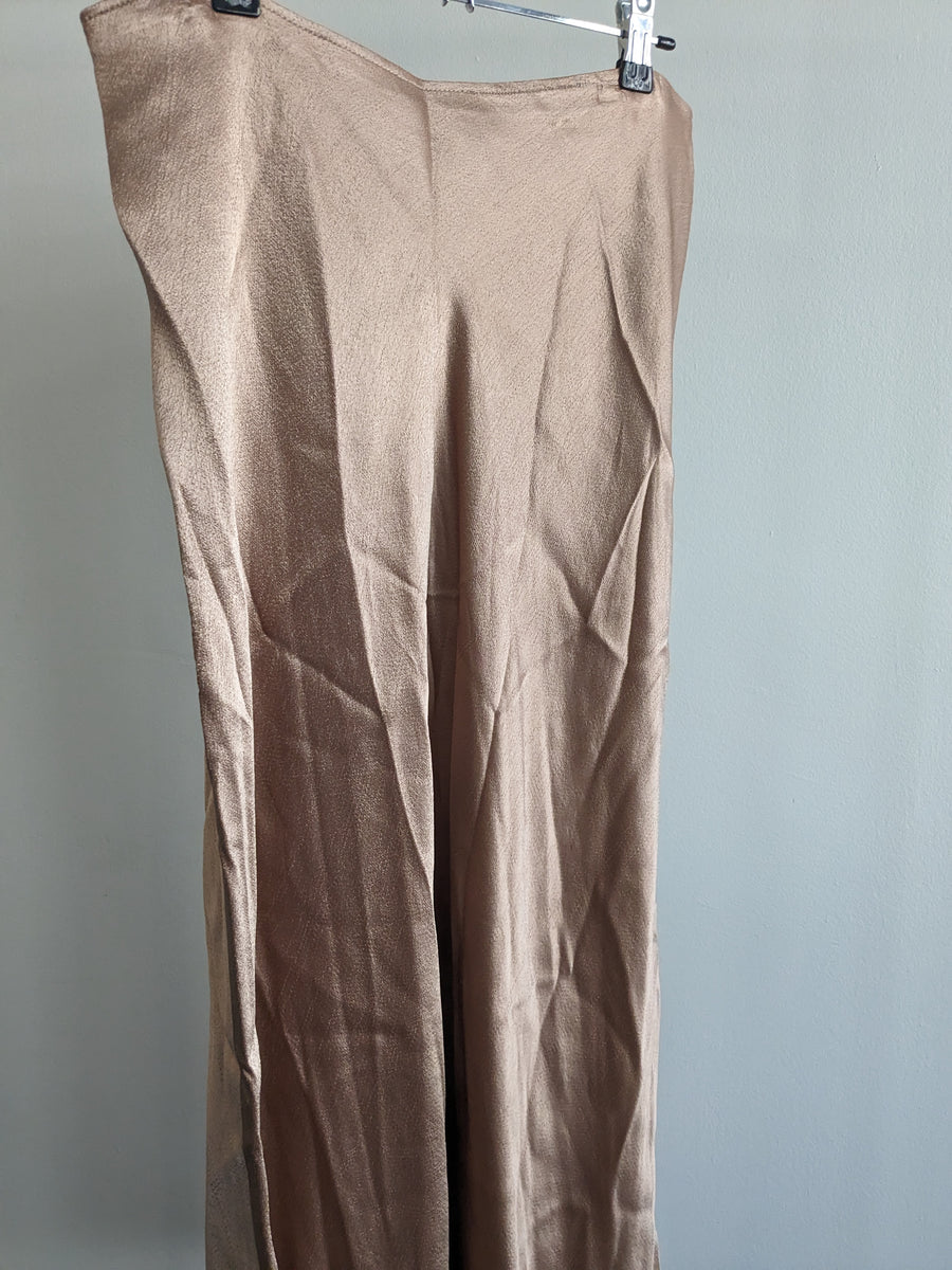 Zara Beige Satin Skirt - L