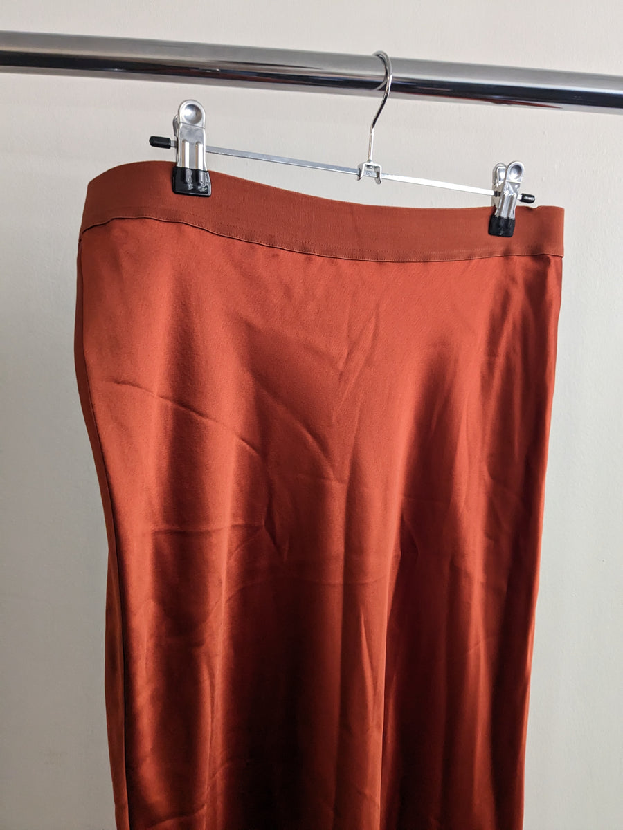 Seed Heritage Dark Orange Satin Skirt - AU 12