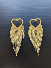 emma pills Golden Sparkling Heart Earrings