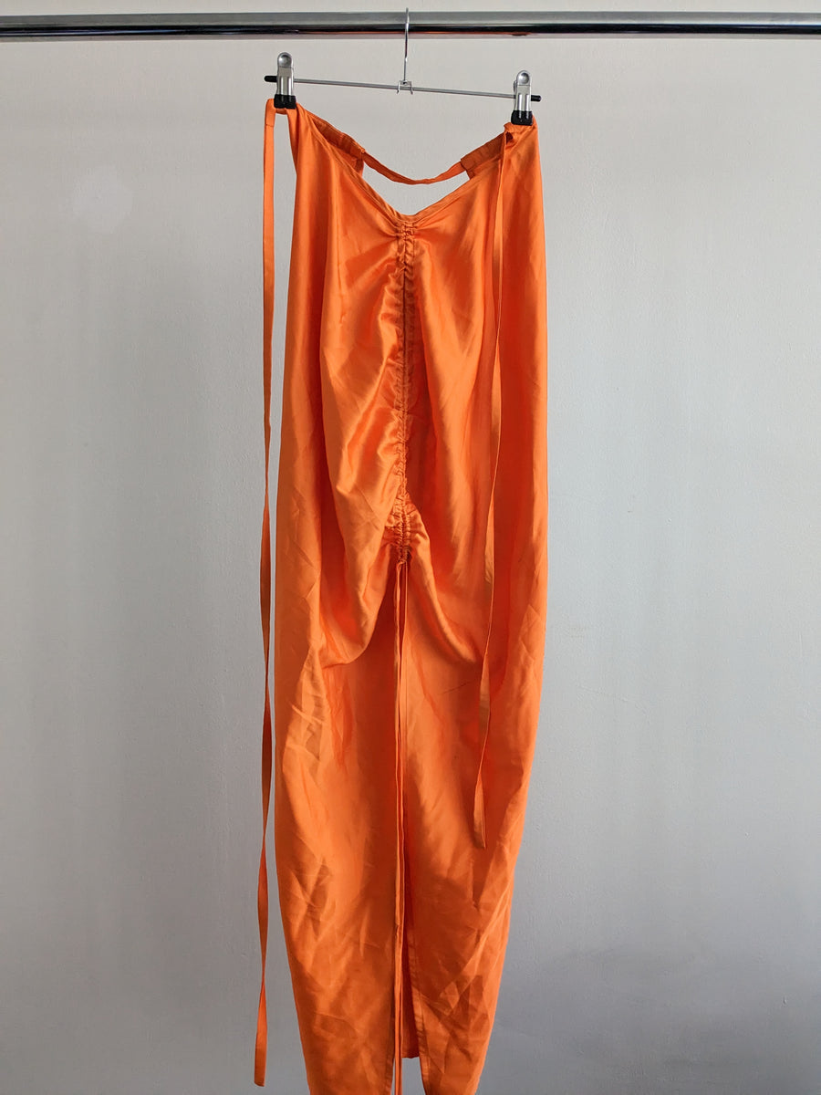 K Orange Side Slit Dress - Likely XS-S