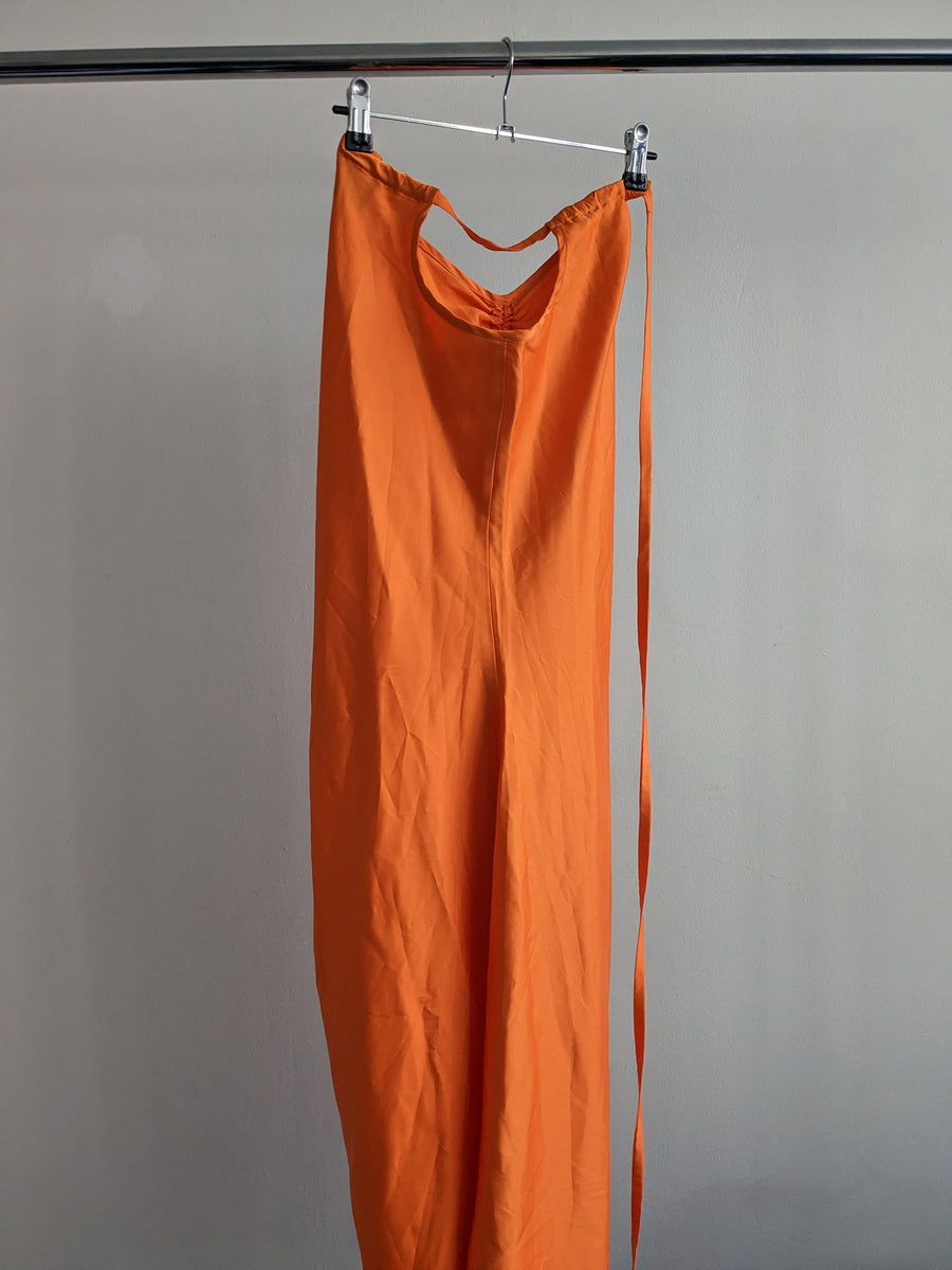 K Orange Side Slit Dress - Likely XS-S