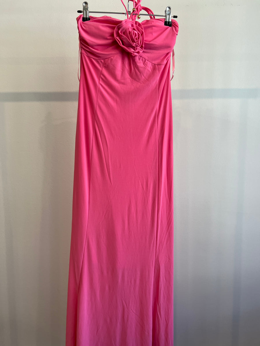 Angel Biba Pink Barbie Flower Front Maxi Dress - AU 6