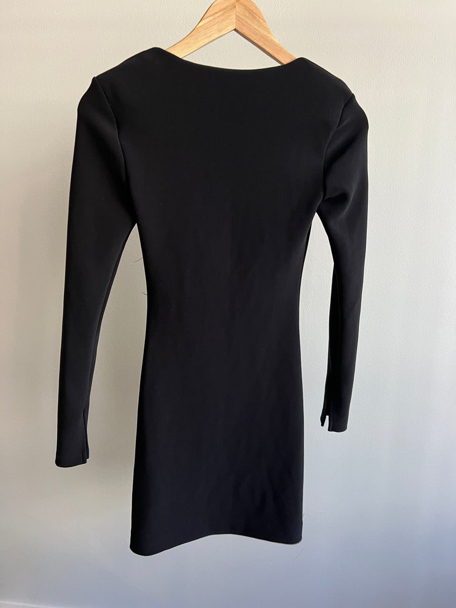 Forever New Black Long Sleeve Mini Dress - AU 6