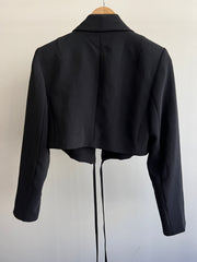 Kookai Black Lux Crop Blazer - 38