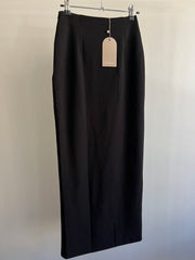 Meshki Black Arla High Waist Split Crepe Maxi Skirt - XS