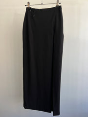 Meshki Black Arla High Waist Split Crepe Maxi Skirt - XS