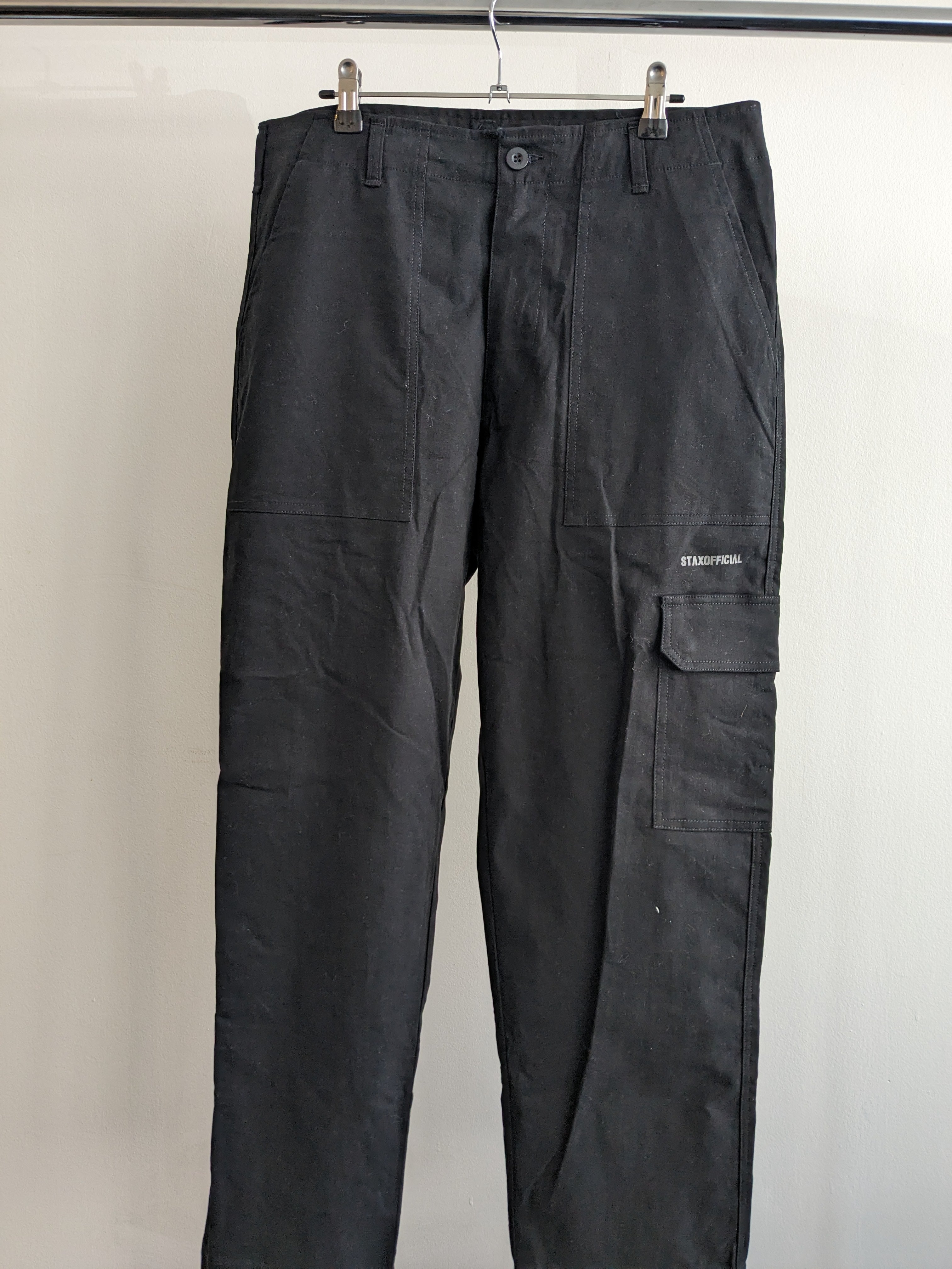 STAX Black Cargo Pants - M – flashbackshop.com.au