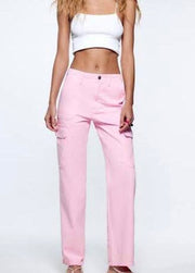 Zara Pink Cargo Jeans - EU 36