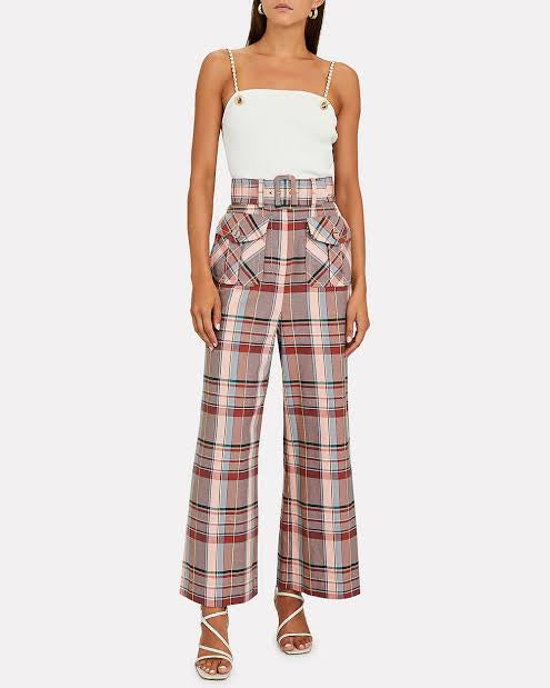 Zimmermann Pink Plaid Pants - Size 1