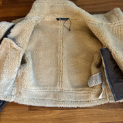 Zara faux shearling brown jacket with beige furry inside - S