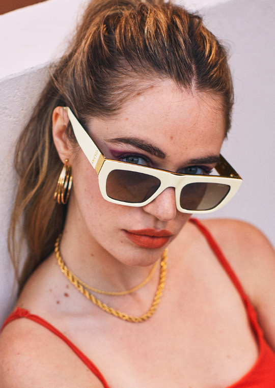 QUAY Dollar Signs White Sunglasses