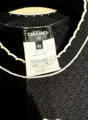 Chanel 23' Mini Black Knit Chanel 5 Logo Dress - 36 FR