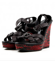 Bottega Veneta Leather Espadrille Platforms - EU 38.5