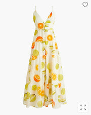 Edie Parker x J Crew Sicily Alemais Citrus Orange Lemon dress - XS