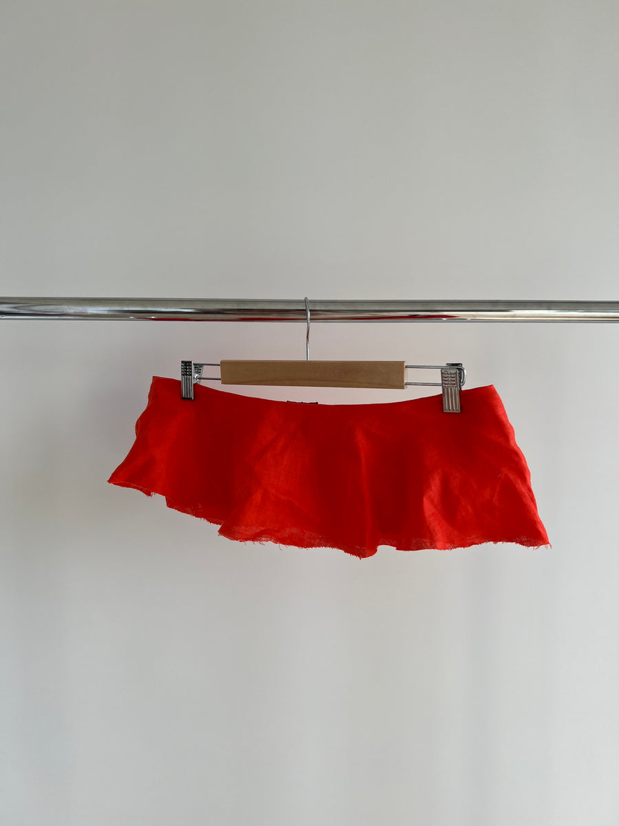 Bruug Red 100% Linen Crop Top - Size S