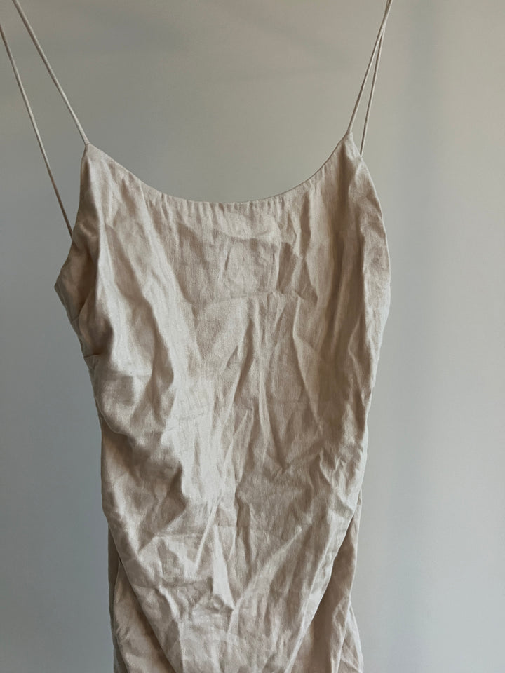 Bec + Bridge Ivory 52% Linen Mini Dress - AU 12