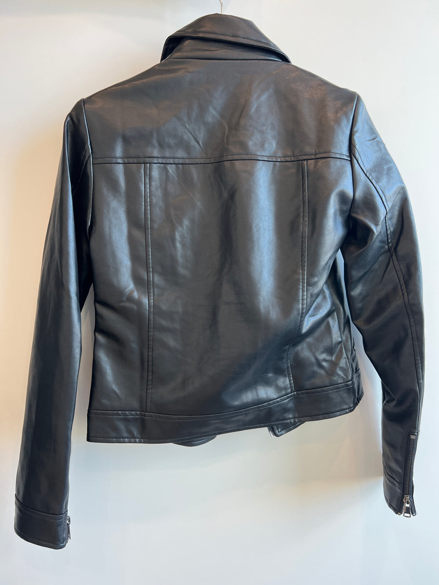 SAVEL Black Cody Leather Biker Jacket - AU 6