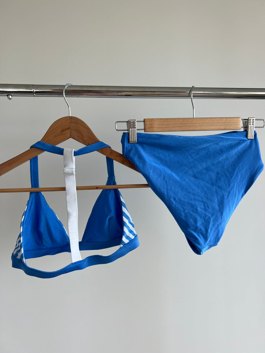 IMAMA ZIN Blue Double Face Bra And Bottom Swim Set - AU 8