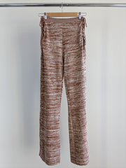 Meshki Brown Knit Flared Leg Pants - XS