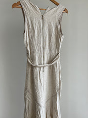 Ministry of Style ivory button up belt midi dress - Size AU 6