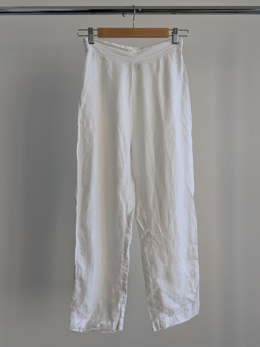 Posse White 100% Linen Trousers - XS