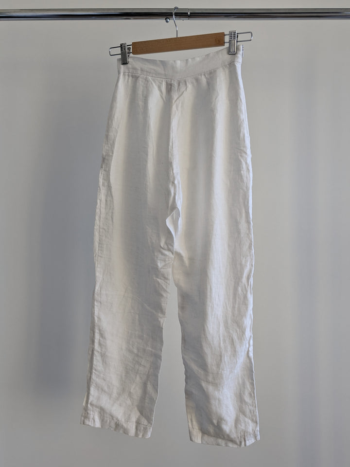 Posse White 100% Linen Trousers - XS
