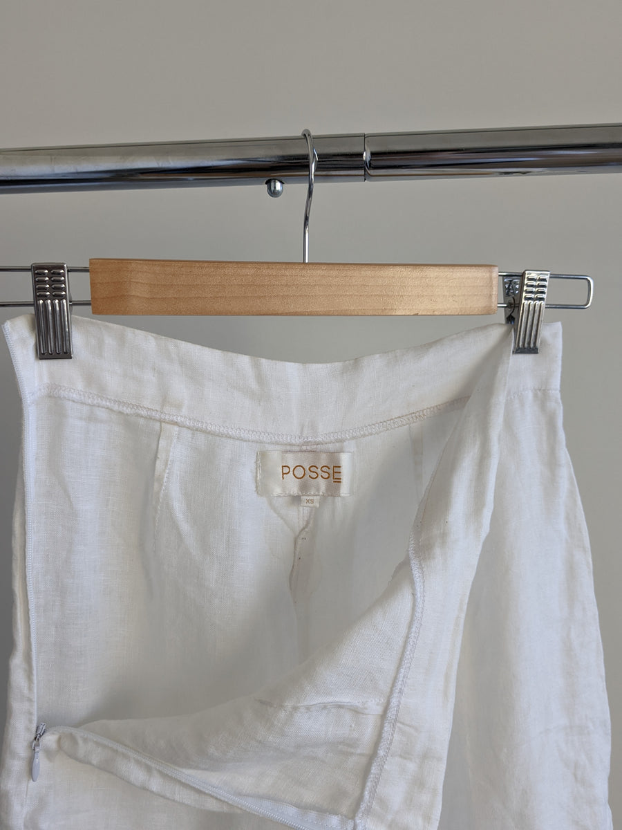 Posse White 100% Linen Trousers - XS