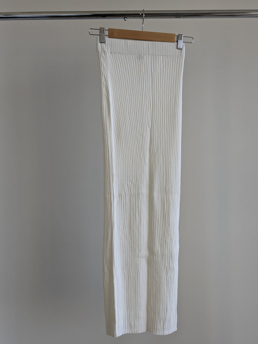 Dazie White Ribbed Maxi Skirt - S