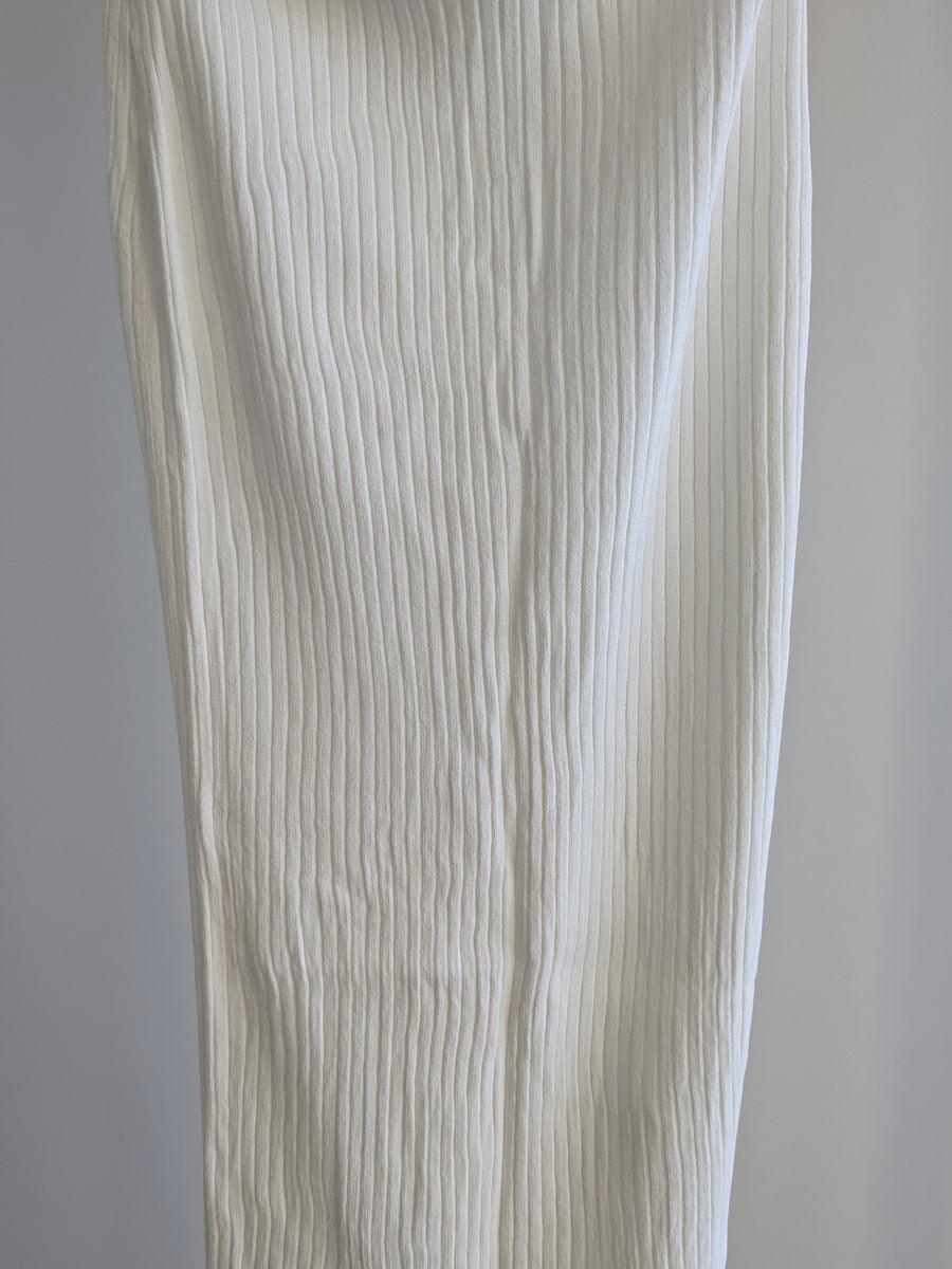 Dazie White Ribbed Maxi Skirt - S