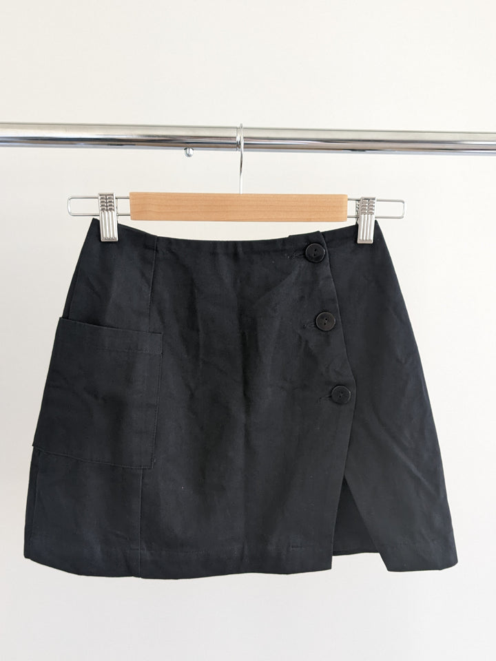 Izi Angus x Runaway Black Button-Up Toni Mini Skirt - XS