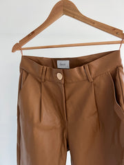 Esmaee Brown Faux Leather Pants - S