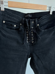 Zara Black Lace-Up Denim Jeans - EU 34/USA 2