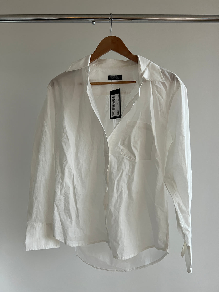 Forcast White Dallas 100% Cotton Oversized Blouse - AU 10