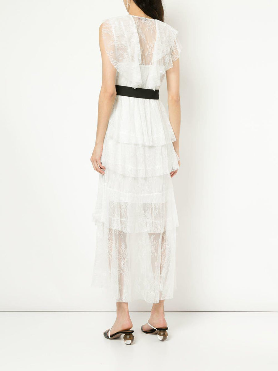 Manning Cartell long white lace dress AU 6 flashbackshop