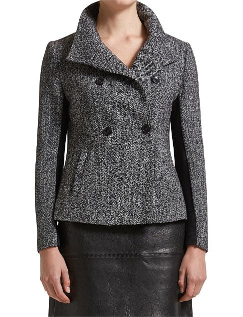 SABA Grey Plaid Tweed 50% Wool Blazer (AU 6)