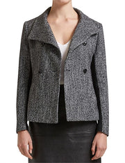 SABA Grey Plaid Tweed 50% Wool Blazer (AU 6)