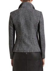 SABA Grey Plaid Tweed 50% Wool Blazer (AU 6)