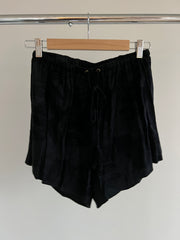 Carver Black Button-Up Crop Top and Shorts Set - S